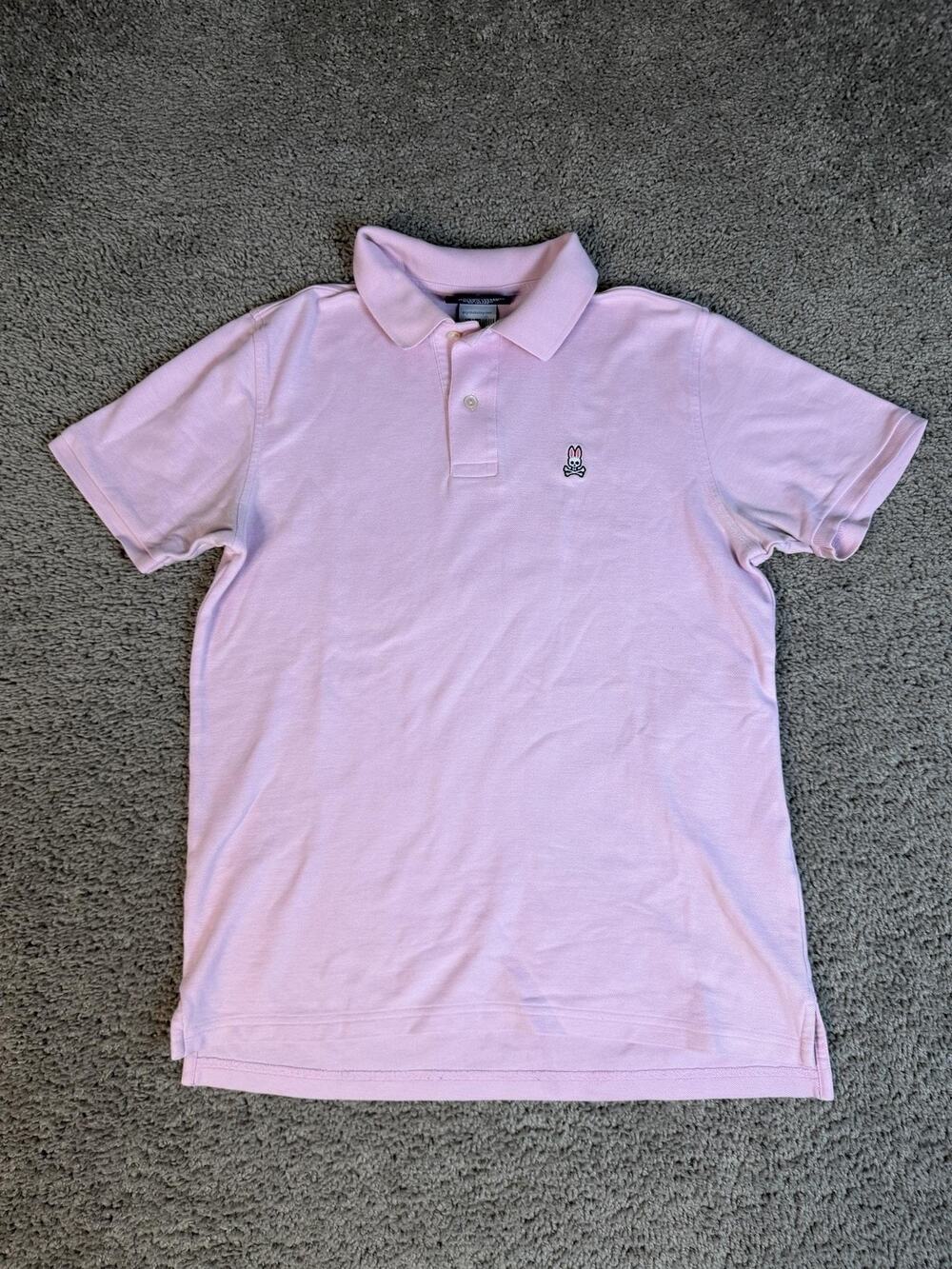 Psycho Bunny Polo Shirt Mens S Pink 100% Pima Cotton Collared Short Sleeve Logo